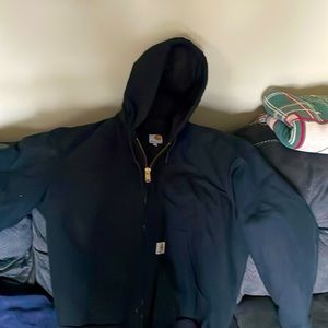 Carhartt Black firm duck insulated flannel-lined jacket